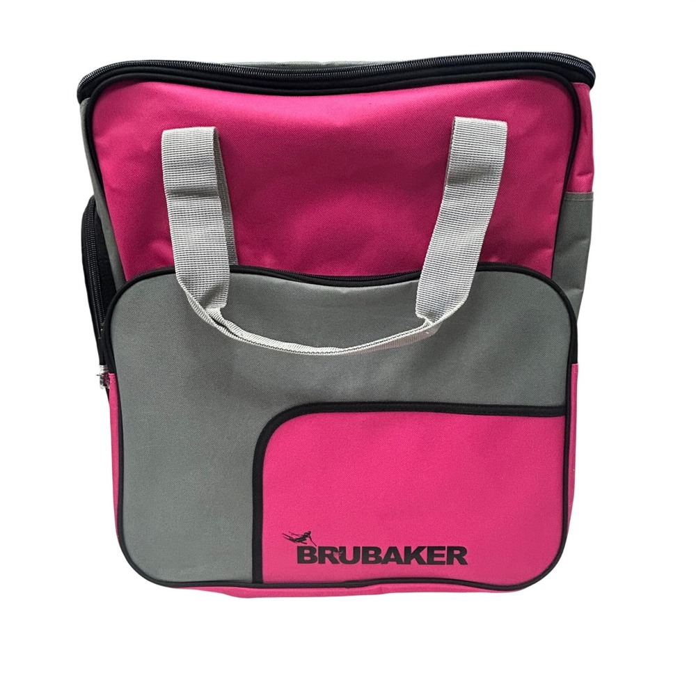 Brubaker Ski Boot‎ Bag Pink Gray Backpack Straps Winter Sports Gear Carrier